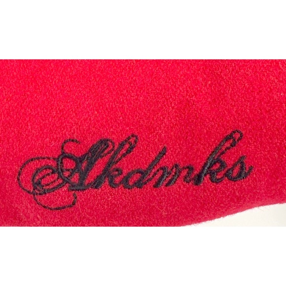 Akademiks Wool Blend Hooded Pea Coat Jacket Women L Red Plaid  Embrodered Logo - Picture 4 of 16